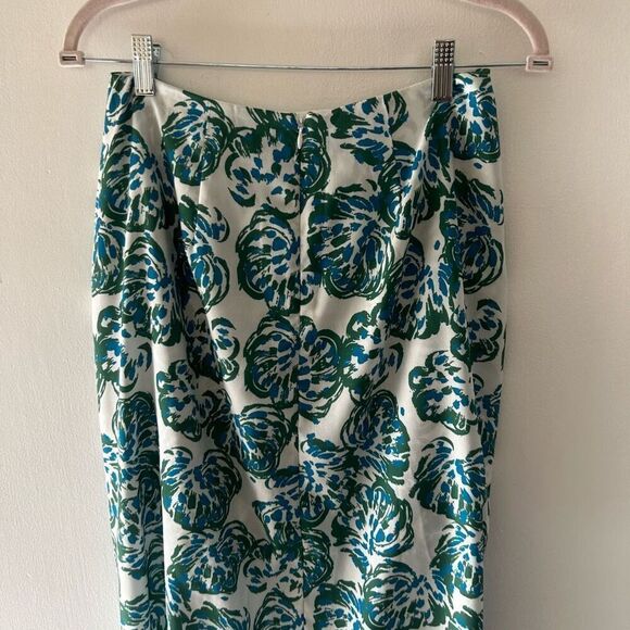 C/MEO Collective Green Asymmetrical Midi Length Skirt Size S tropical botanical - Picture 3 of 11